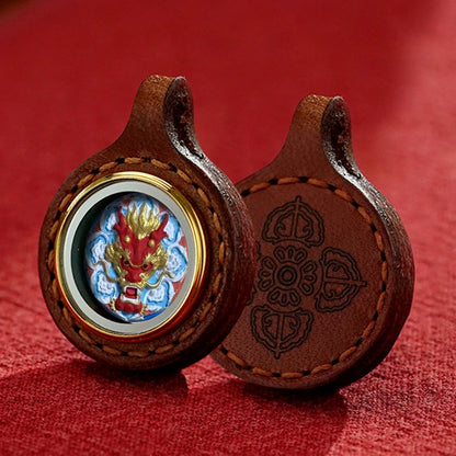 Thangka Paintings Exquisite Round Pendant Leather
