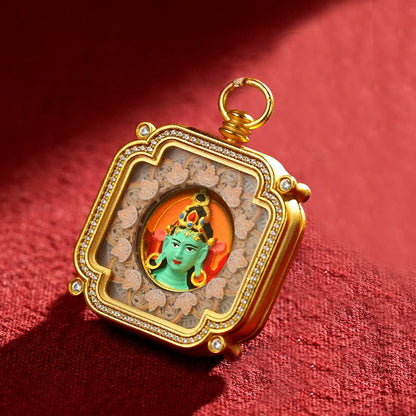 Thangka Paintings Exquisite Square Pendant