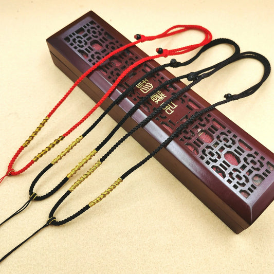 (Unfinished Goods) Tibetan DIY Hand-woven Necklace Rope Thread Golden Knot
