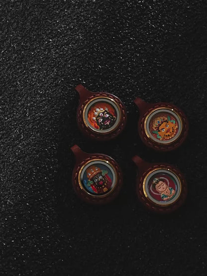 Thangka Paintings Exquisite Round Pendant Leather