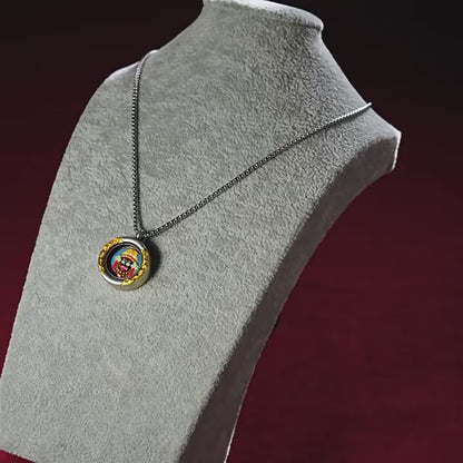 Thangka Paintings Retro Lotus Round Pendant
